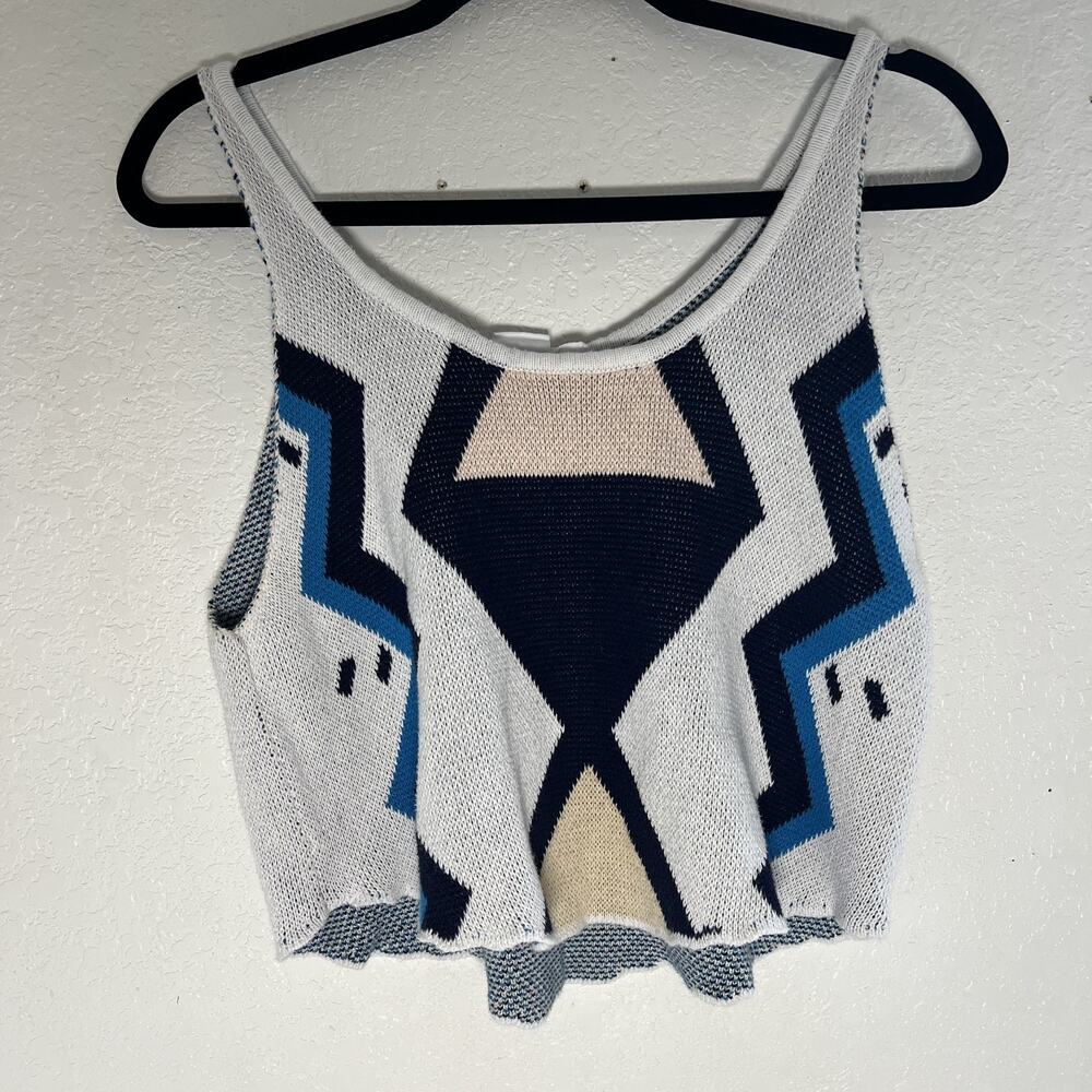 Some Days Lovin Knit Tank Top Women Size Small Crochet Sweater Lightweight